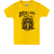 Детская футболка с мотоциклом "ride or die"