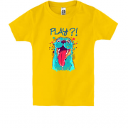 Детская футболка с собачкой "Play?!"