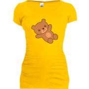 Подовжена футболка з лежачим плюшевим ведмедем