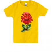 Дитяча футболка з квіткою (петриківський мотив)