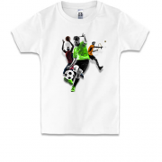 Детская футболка с футболистом, баскетболистом и теннисистом