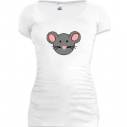 Подовжена футболка з сірою мишкою