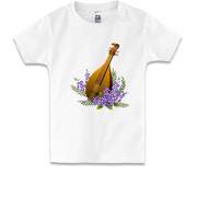 Детская футболка с домрой и цветами