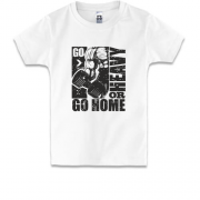 Детская футболка с надписью "Go heavy or go home"