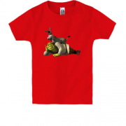Детская футболка с Шреком и осликом