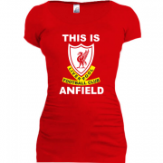 Женская удлиненная футболка This Is Anfield