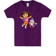 Детская футболка с Дашей-Следопытом и обезьянкой