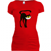 Подовжена футболка з чорним котом з мультфільму "кошеня Гав"