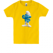 Детская футболка со смурфиком силачом