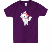 Детская футболка с кошечкой в розовом бантике