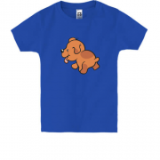 Детская футболка с коричневым щенком
