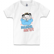 Детская футболка с надписью "мамин ангел"