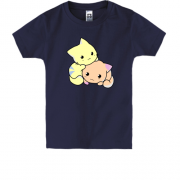 Детская футболка с желтым и оранжевым котом