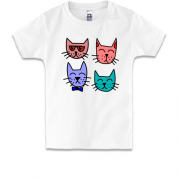 Дитяча футболка з чотирма котами
