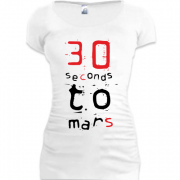 Женская удлиненная футболка Thirty seconds to mars-3