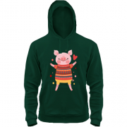 Толстовка зі свинкою в новорічному светрі