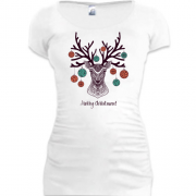 Подовжена футболка Merry Christmas Deer