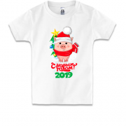 Детская футболка с надписью " С Новым Годом 2019 "