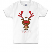 Дитяча футболка с оленем Merry Christmas