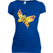 Подовжена футболка з яскравим метеликом 2