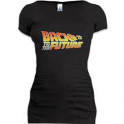 Подовжена футболка з написом "Back to future"