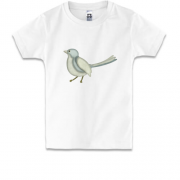 Детская футболка с серой птицей