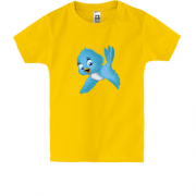 Детская футболка с синей птицей
