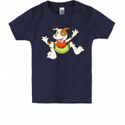 Детская футболка с радостной собакой