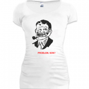 Женская удлиненная футболка Trolldad Problem, son