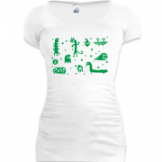 Женская удлиненная футболка Микробы