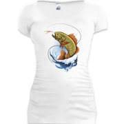 Подовжена футболка Риба з наживкою