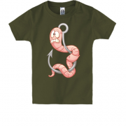 Дитяча футболка з черв'яком на гачку