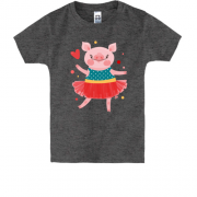 Дитяча футболка зі свинкою в платті