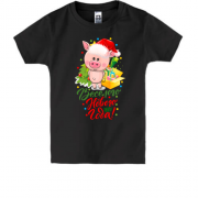 Детская футболка с надписью " Веселого Нового Года "