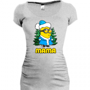 Подовжена футболка з новорічним міньйон "Мама"