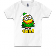 Детская футболка с новогодним миньоном "Сынок"