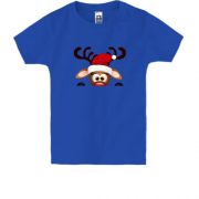 Детская футболка с выглядывающим оленем (2)