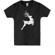 Дитяча футболка з оленем в стрибку