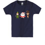Дитяча футболка з Сантою, оленем і гномом