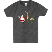 Дитяча футболка з оленем, Сантою і гномом