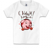 Детская футболка с Новым Годом и свинкой (2)