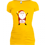 Подовжена футболка з веселим Сантою "Merry Christmas"