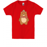 Дитяча футболка з ведмедиком в шапці