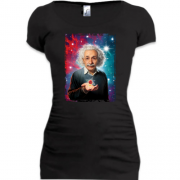 Подовжена футболка Альберт Ейнштейн з молекулою