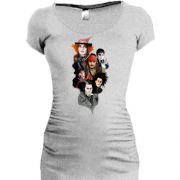 Подовжена футболка з персонажами Джонні Деппа