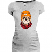 Подовжена футболка з бульдогом (Cool dog)