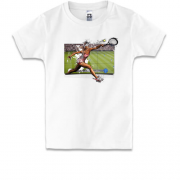 Детская футболка с теннисисткой на поле