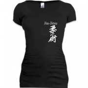 Женская удлиненная футболка Иероглиф Jiu-Jitsu