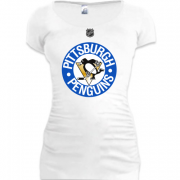 Женская удлиненная футболка Pittsburgh Penguins wiite