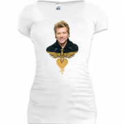 Подовжена футболка Bon Jovi з лого